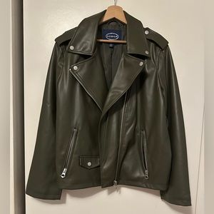 Faux leather moto jacket size XL